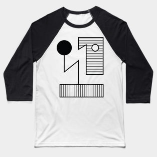 Abstract Bauhaus | Number One Baseball T-Shirt